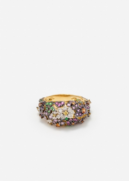 MINI BAGUE DÔME JOLIE FLEUR OR JAUNE