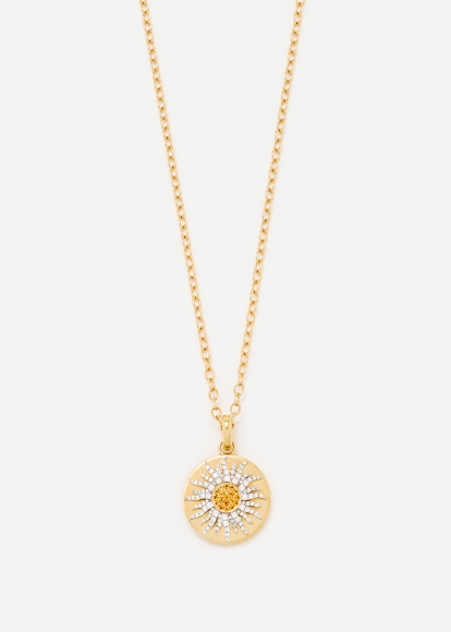 PENDENTIF MINI ROI SOLEIL OR JAUNE