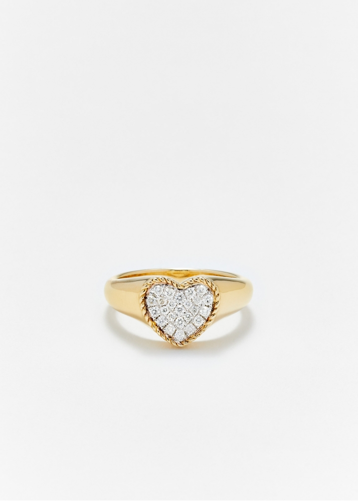 BABY CHEVALIÈRE COEUR DIAMANTS OR JAUNE