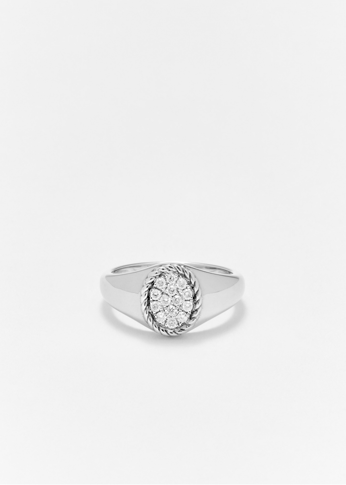 BABY CHEVALIÈRE OVALE DIAMANTS OR BLANC