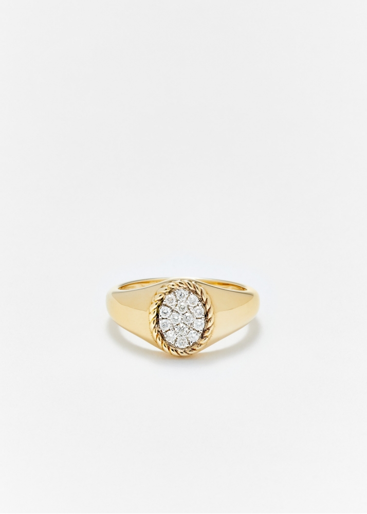 BABY CHEVALIÈRE OVALE DIAMANTS OR JAUNE