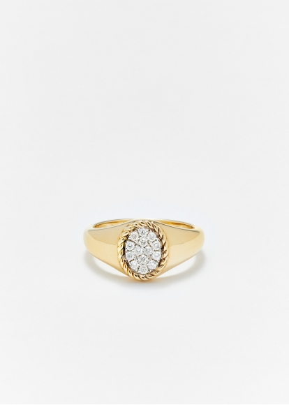 BABY CHEVALIÈRE OVALE DIAMANTS OR JAUNE
