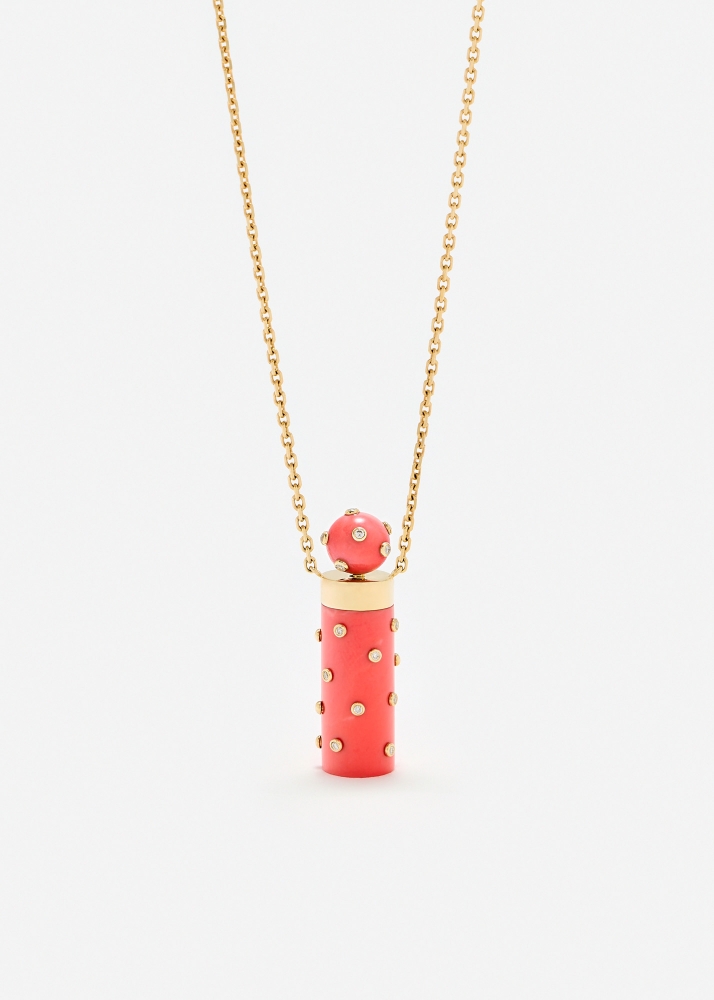 BOUCHON PLUMETIS CORAIL OR JAUNE