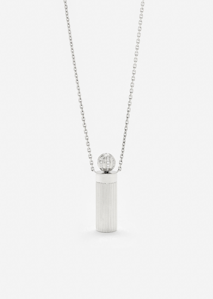 COLLIER PETIT VASE BERLINGOT OR BLANC