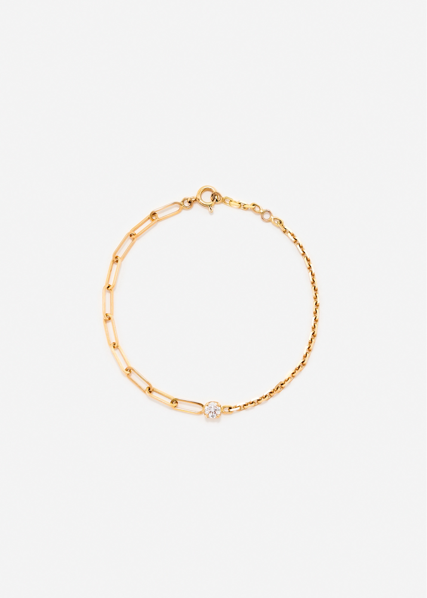 BRACELET SOLITAIRE DIAMANT ROND GM OR JAUNE