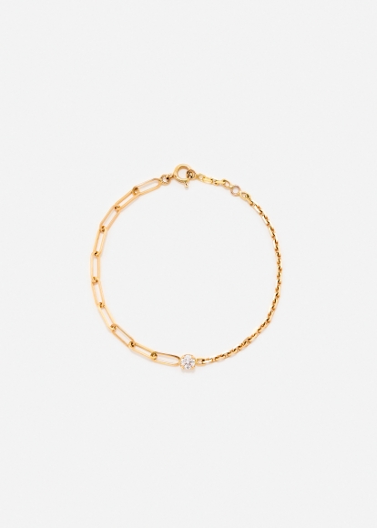 BRACELET SOLITAIRE DIAMANT ROND GM OR JAUNE