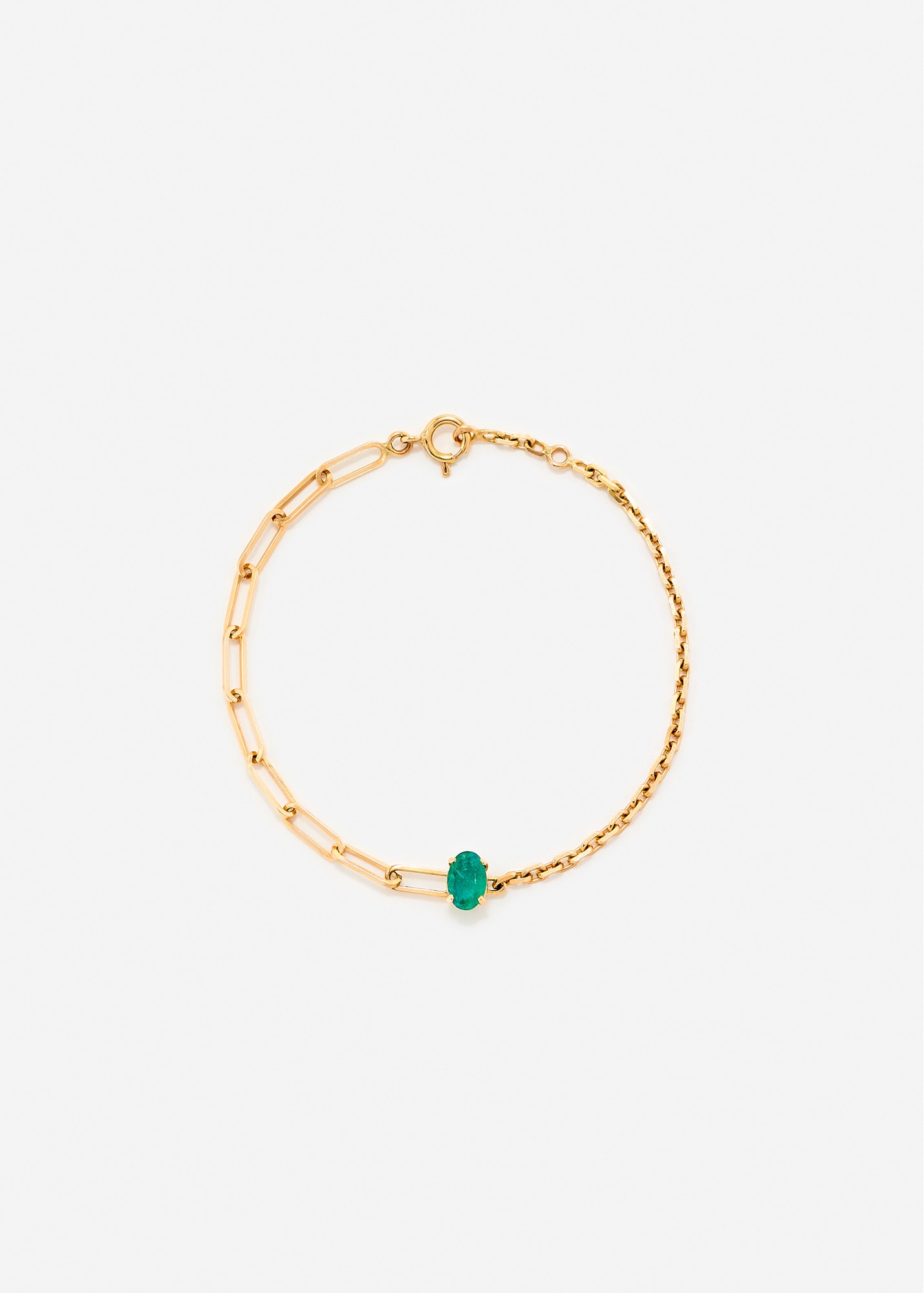 BRACELET SOLITAIRE ÉMERAUDE GM OR JAUNE