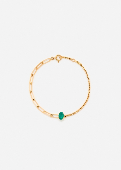BRACELET SOLITAIRE ÉMERAUDE GM OR JAUNE