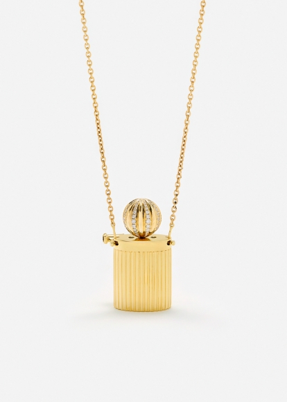 COLLIER BROCHE VASE BERLINGOT OR JAUNE