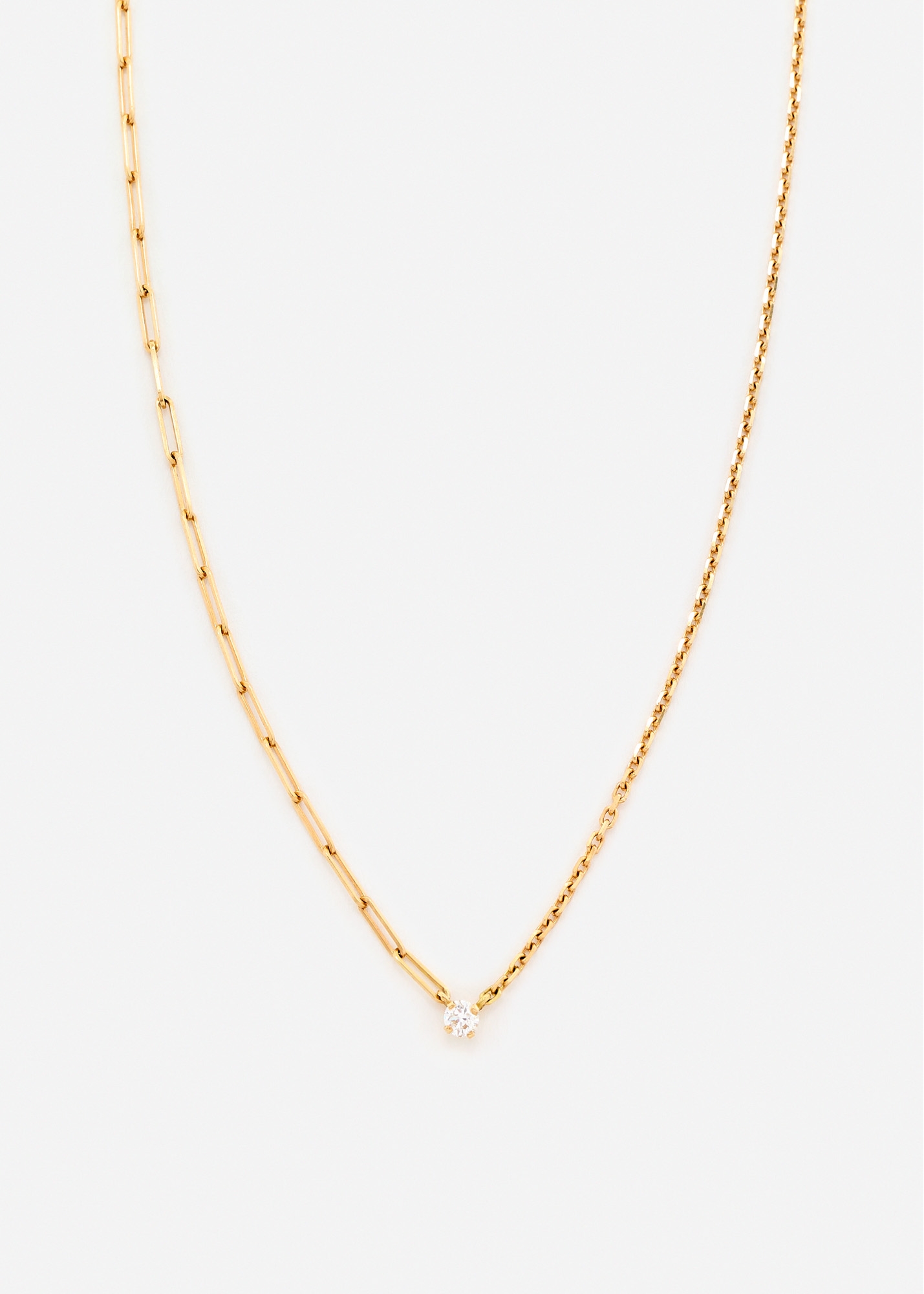 COLLIER SOLITAIRE DIAMANT ROND GM OR JAUNE