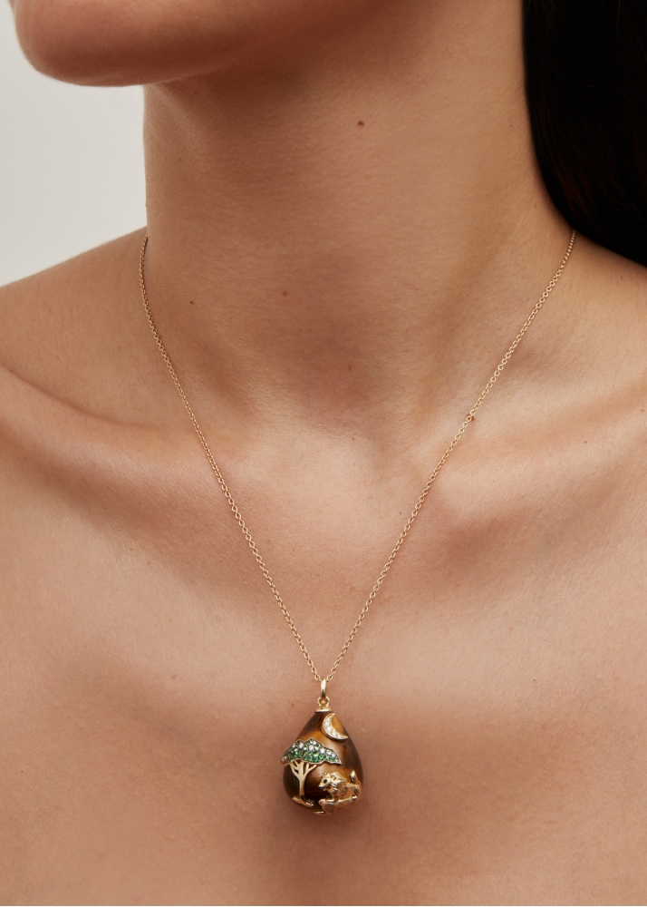PENDENTIF LE LION OR JAUNE