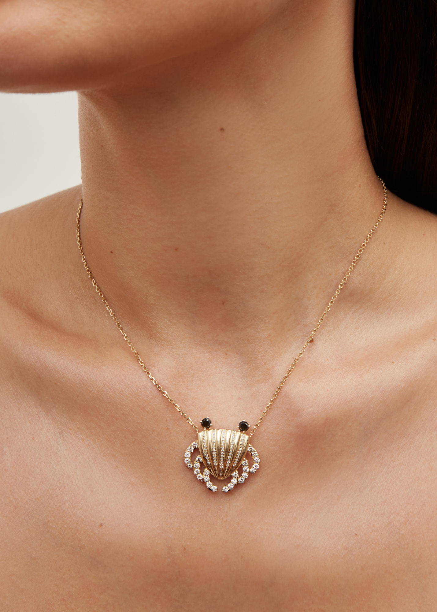 COLLIER CRABE MOUVANT OR JAUNE