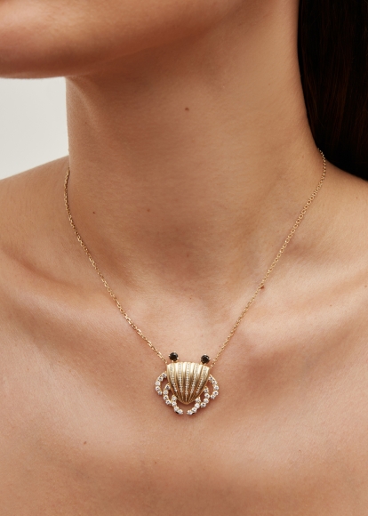 COLLIER CRABE MOUVANT OR JAUNE