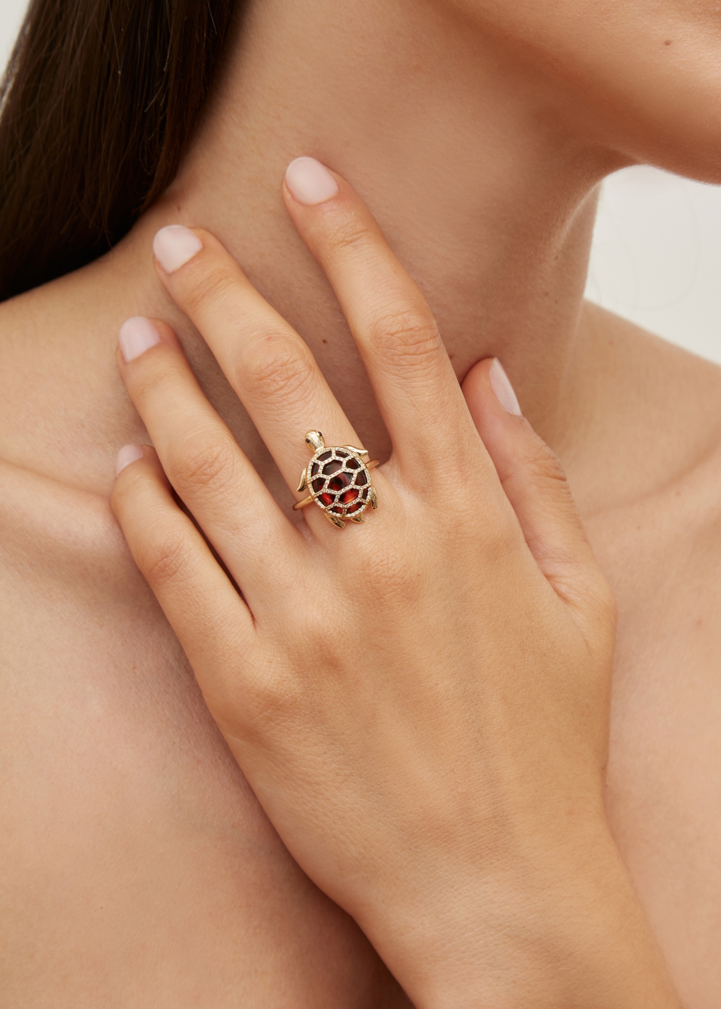 BAGUE TORTUE LÉOPARD OR JAUNE