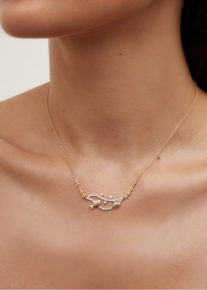 COLLIER SOUS L'EAU OR JAUNE