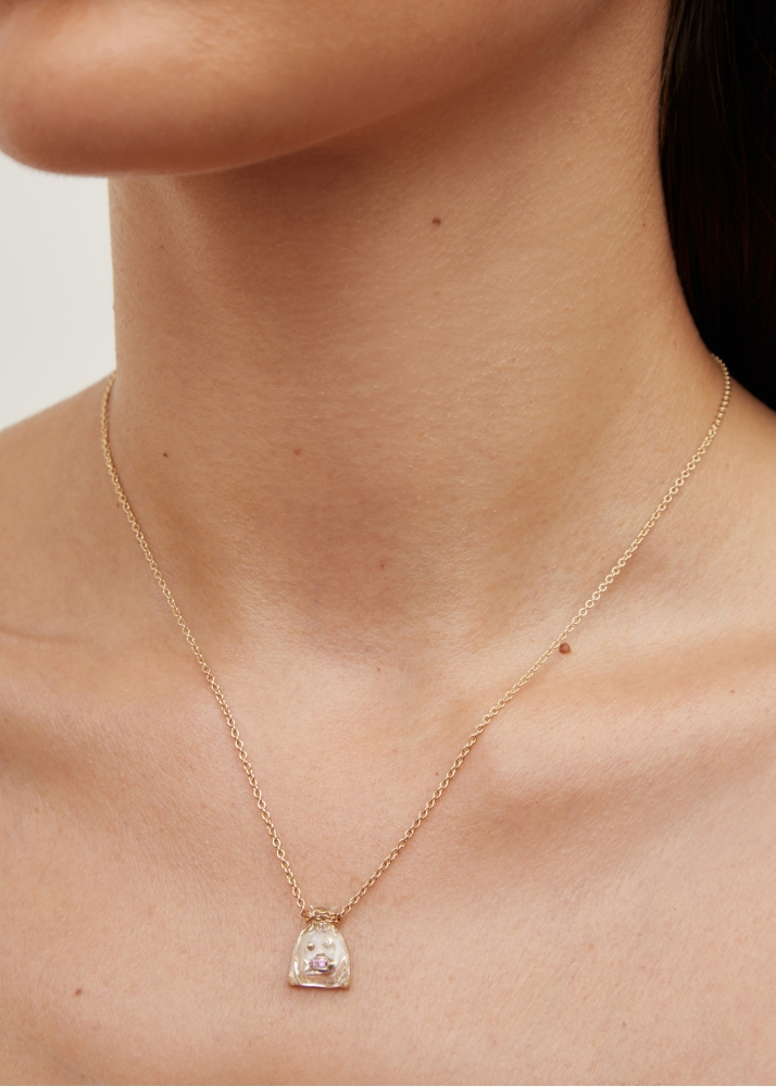 COLLIER PETIT POISSON ROUGE OR JAUNE