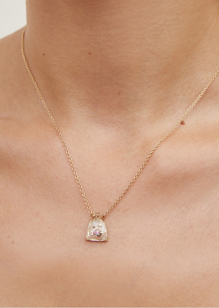 COLLIER PETIT POISSON ROUGE OR JAUNE