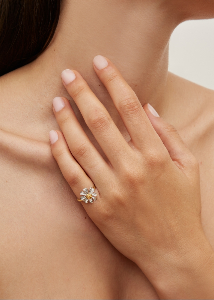 BAGUE MARGUERITE OR JAUNE