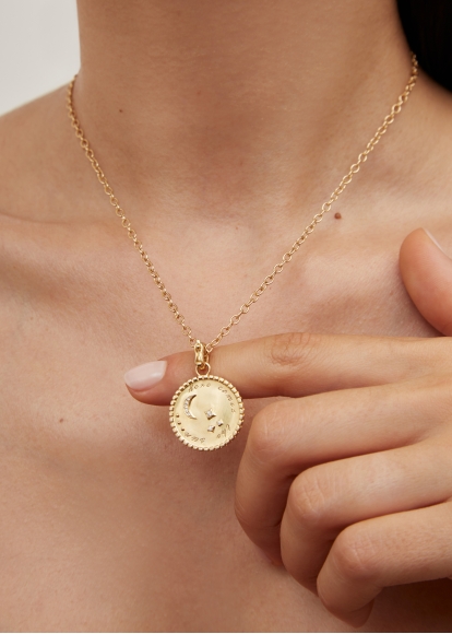 PENDENTIF MINI ROI SOLEIL OR JAUNE