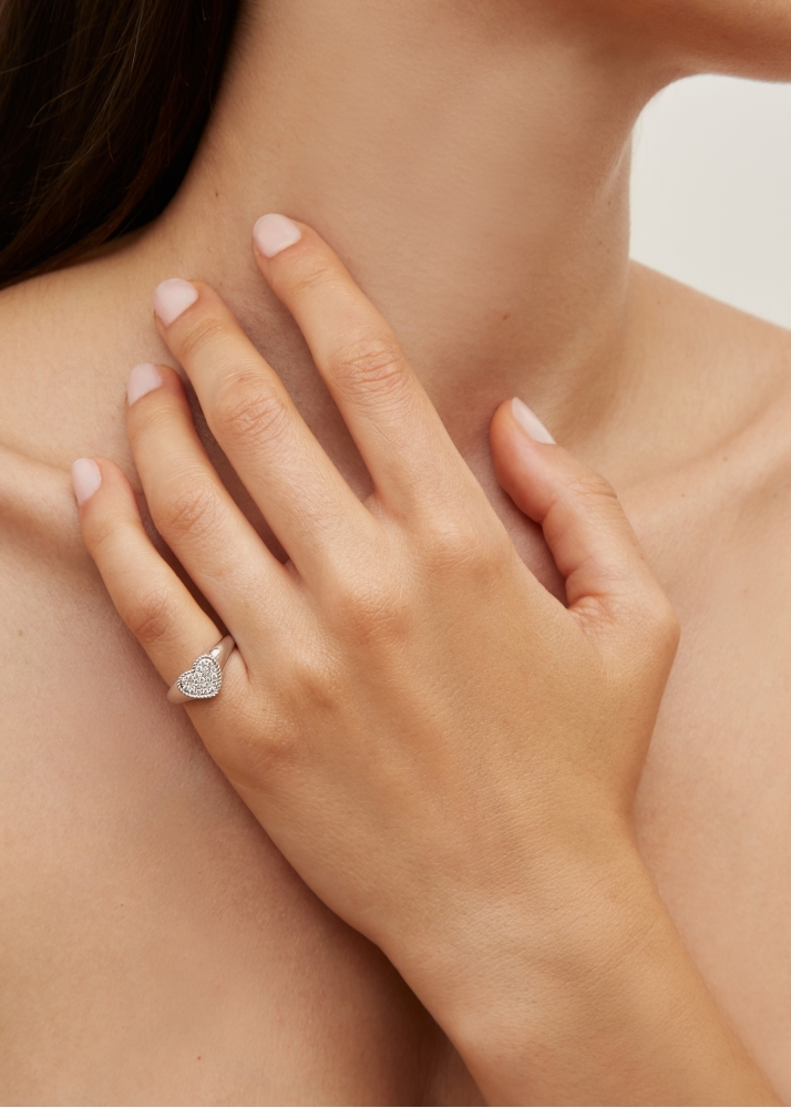 BABY CHEVALIÈRE COEUR DIAMANTS OR BLANC