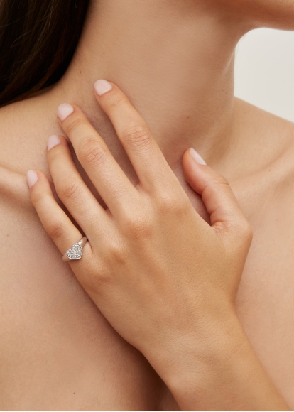BABY CHEVALIÈRE COEUR DIAMANTS OR BLANC