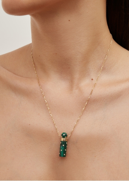 BOUCHON PLUMETIS MALACHITE OR JAUNE