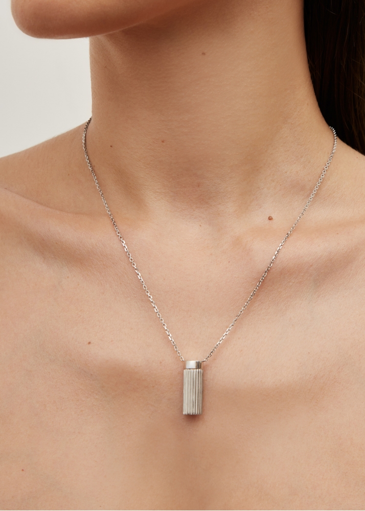 COLLIER PETIT VASE BERLINGOT OR BLANC