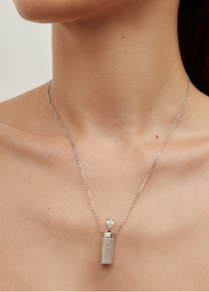 COLLIER PETIT VASE BERLINGOT OR BLANC
