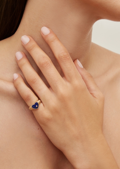 BABY CHEVALIÈRE COEUR BERLINGOT LAPIS LAZULI OR JAUNE