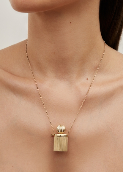 COLLIER BROCHE VASE BERLINGOT OR JAUNE
