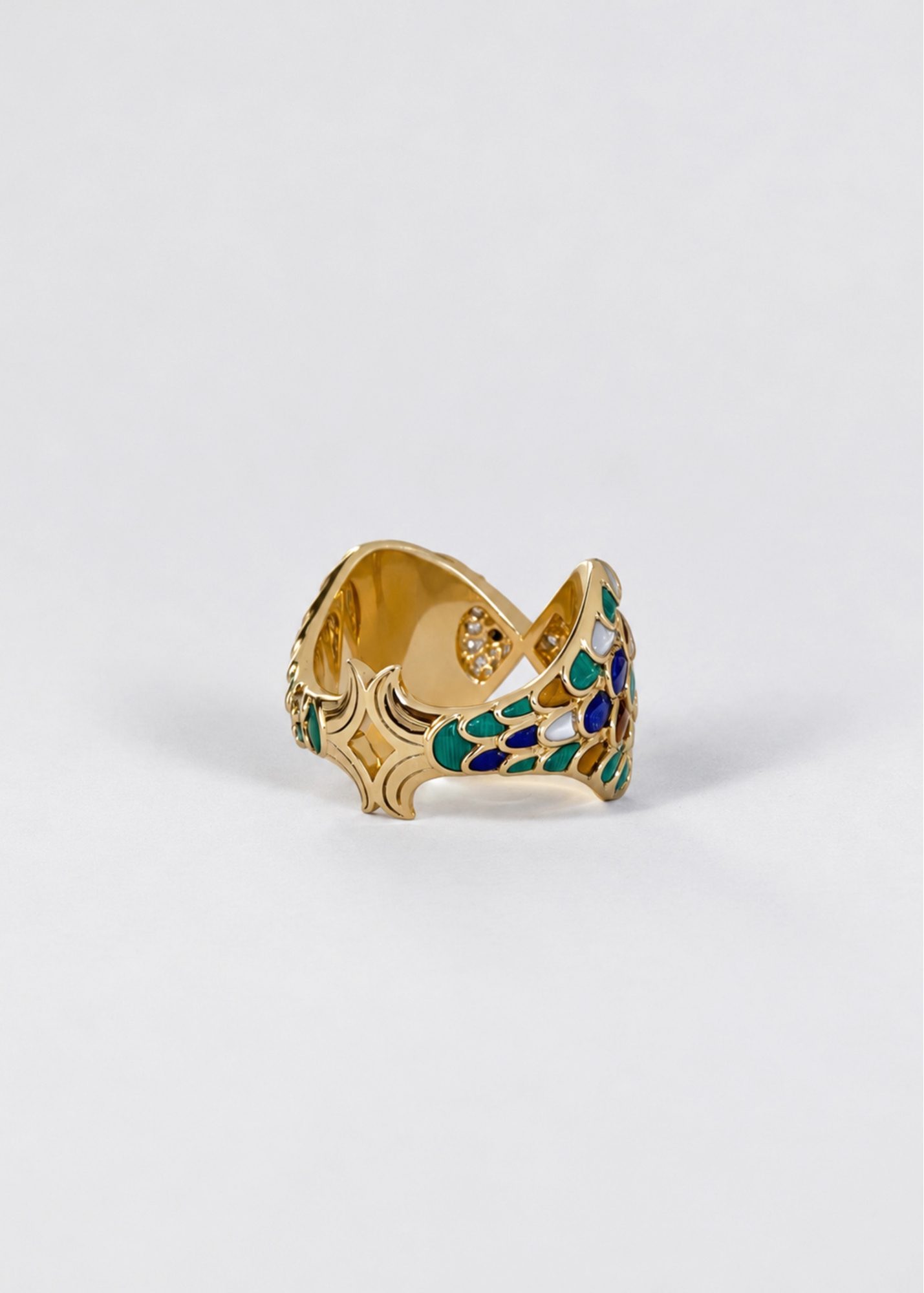 BAGUE POISSON ROI COULEUR OR JAUNE