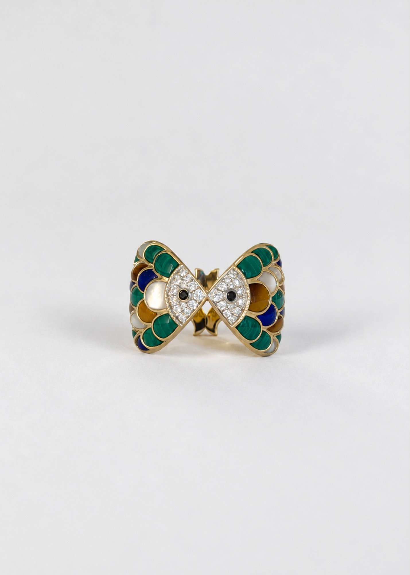 BAGUE POISSON ROI COULEUR OR JAUNE