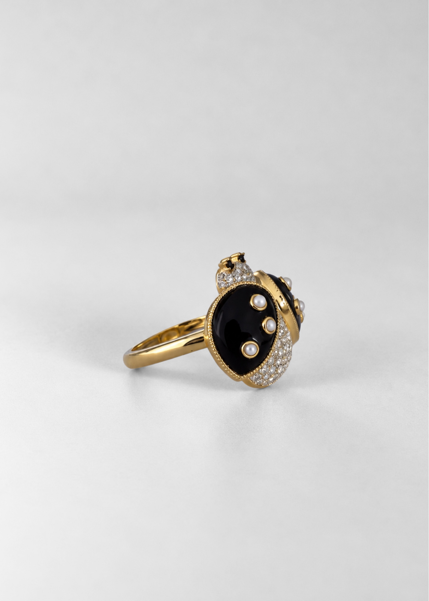 BAGUE LADY COCCINELLE DIAMANTS OR JAUNE