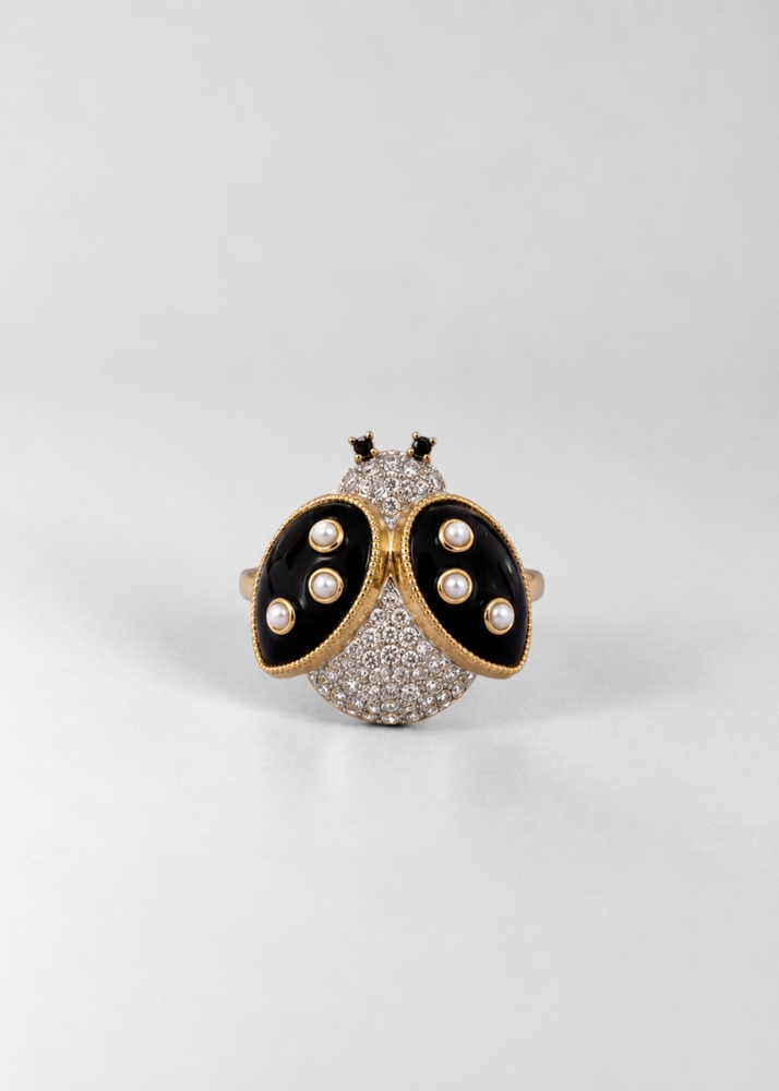 BAGUE LADY COCCINELLE DIAMANTS OR JAUNE
