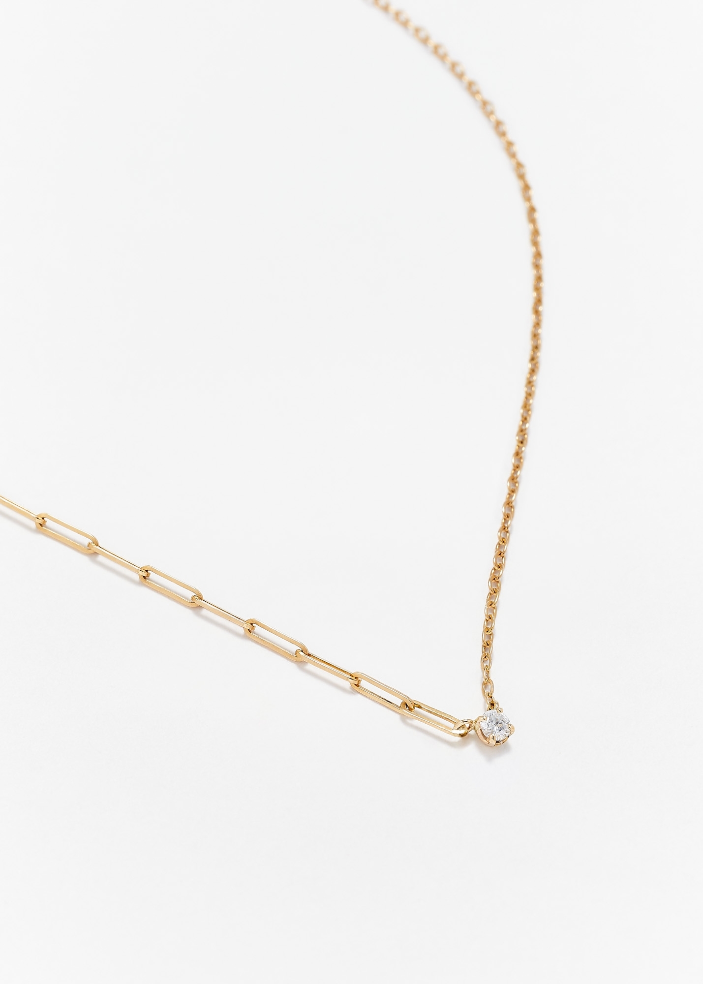 COLLIER SOLITAIRE DIAMANT ROND PM OR JAUNE