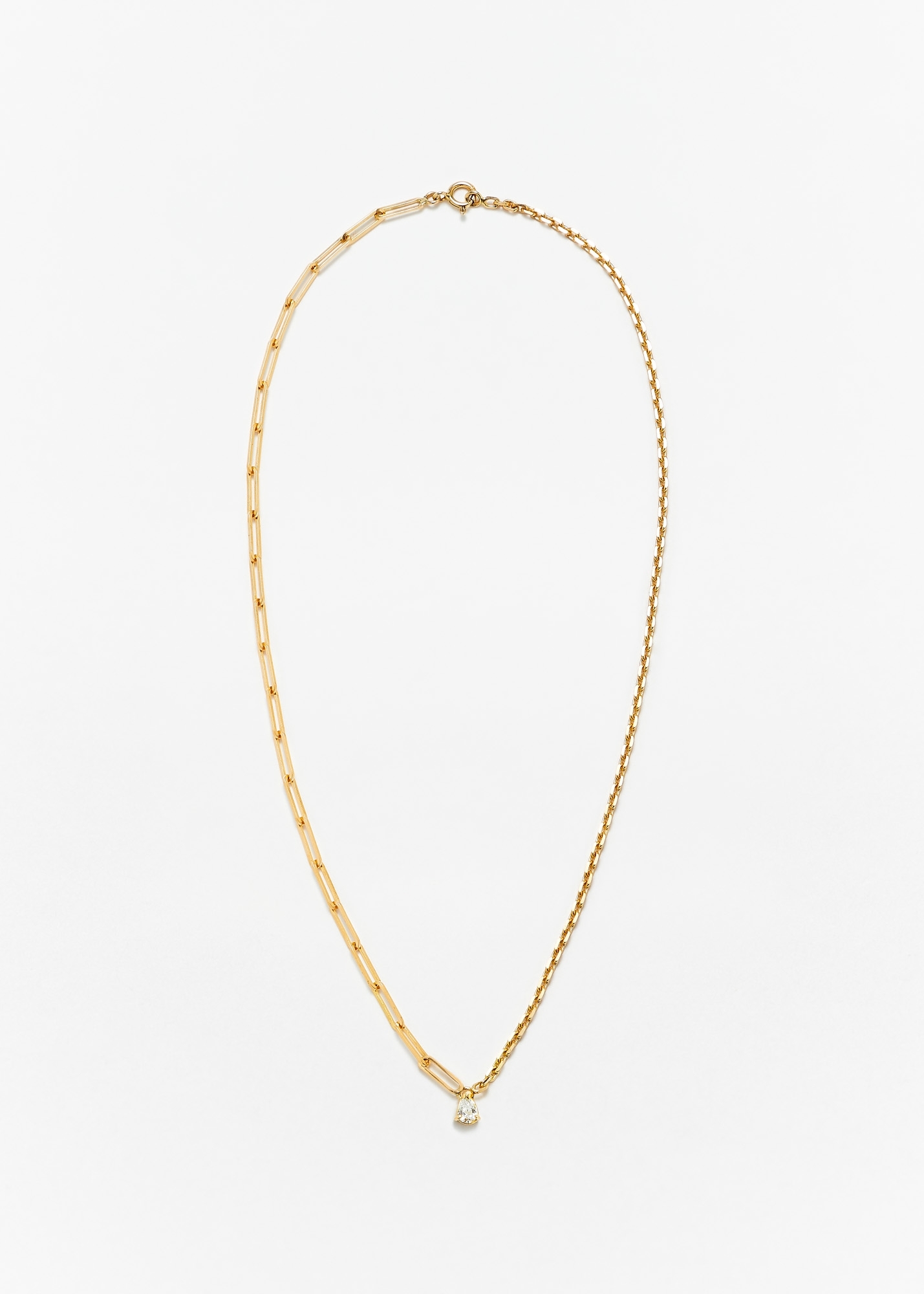 COLLIER SOLITAIRE DIAMANT POIRE GM OR JAUNE