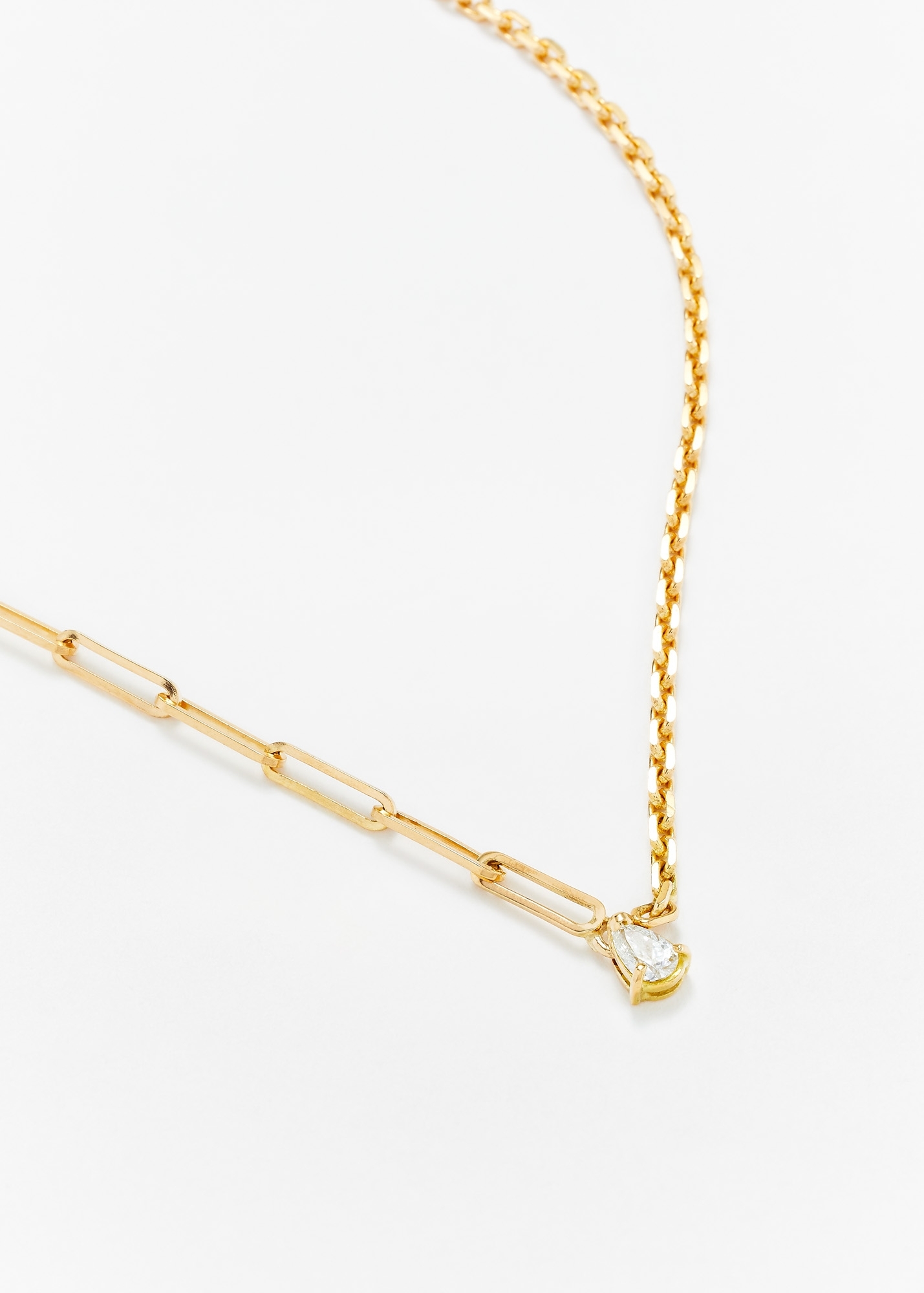 COLLIER SOLITAIRE DIAMANT POIRE GM OR JAUNE