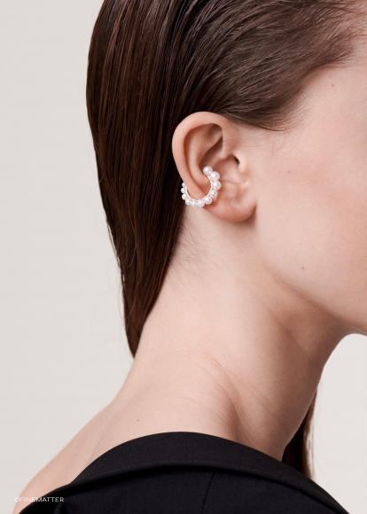 CLIP PERLES OR JAUNE