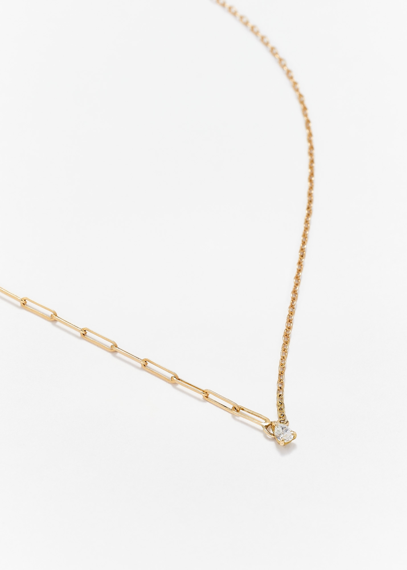 COLLIER SOLITAIRE DIAMANT POIRE OR JAUNE