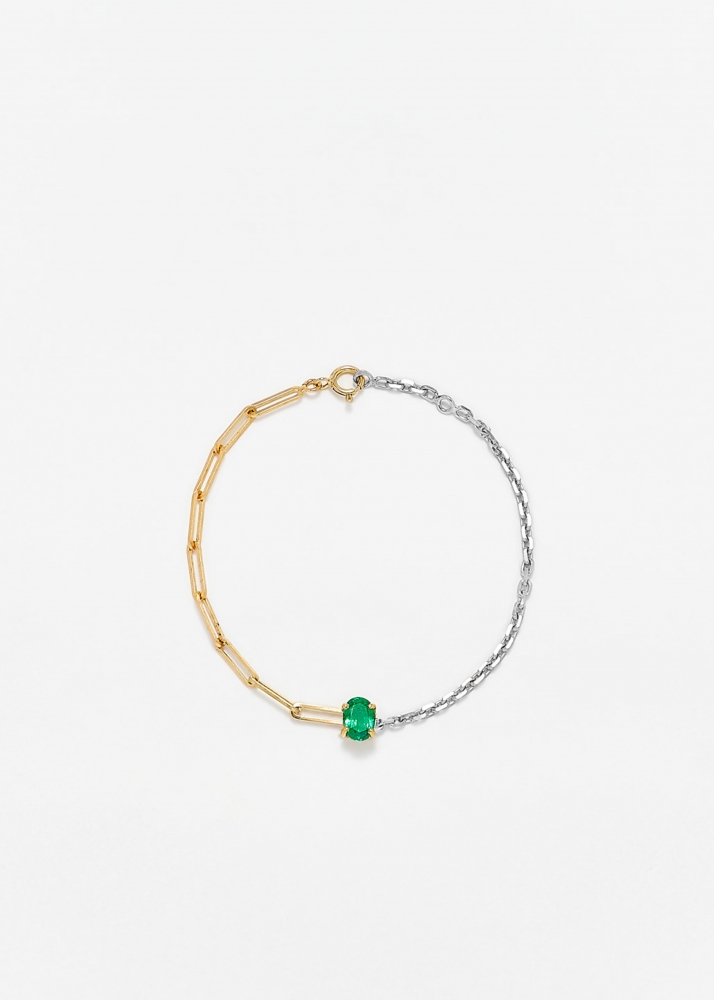 BRACELET SOLITAIRE ÉMERAUDE GM 2 ORS
