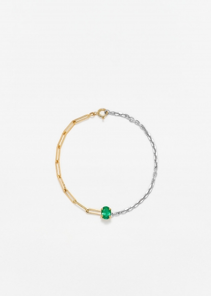 BRACELET SOLITAIRE ÉMERAUDE GM 2 ORS