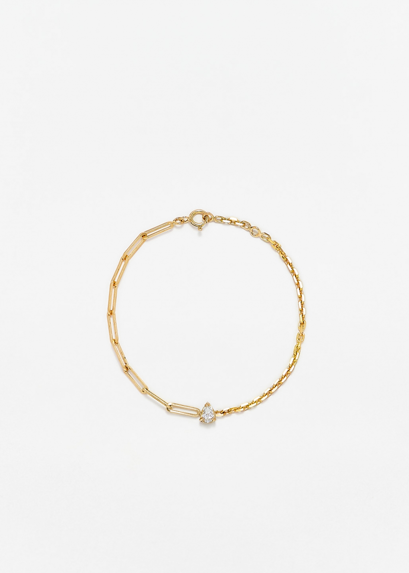 BRACELET SOLITAIRE DIAMANT POIRE GM OR JAUNE