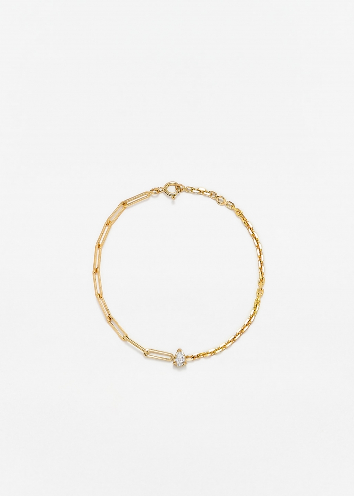 BRACELET SOLITAIRE DIAMANT POIRE GM OR JAUNE