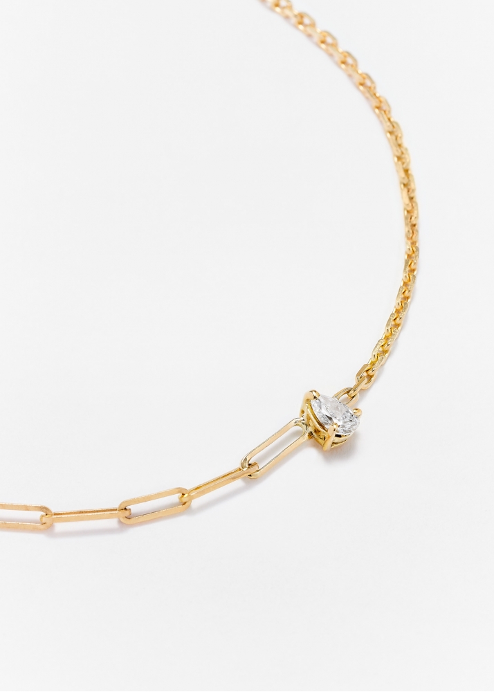 BRACELET SOLITAIRE DIAMANT POIRE GM OR JAUNE