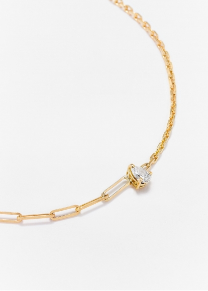 BRACELET SOLITAIRE DIAMANT POIRE GM OR JAUNE