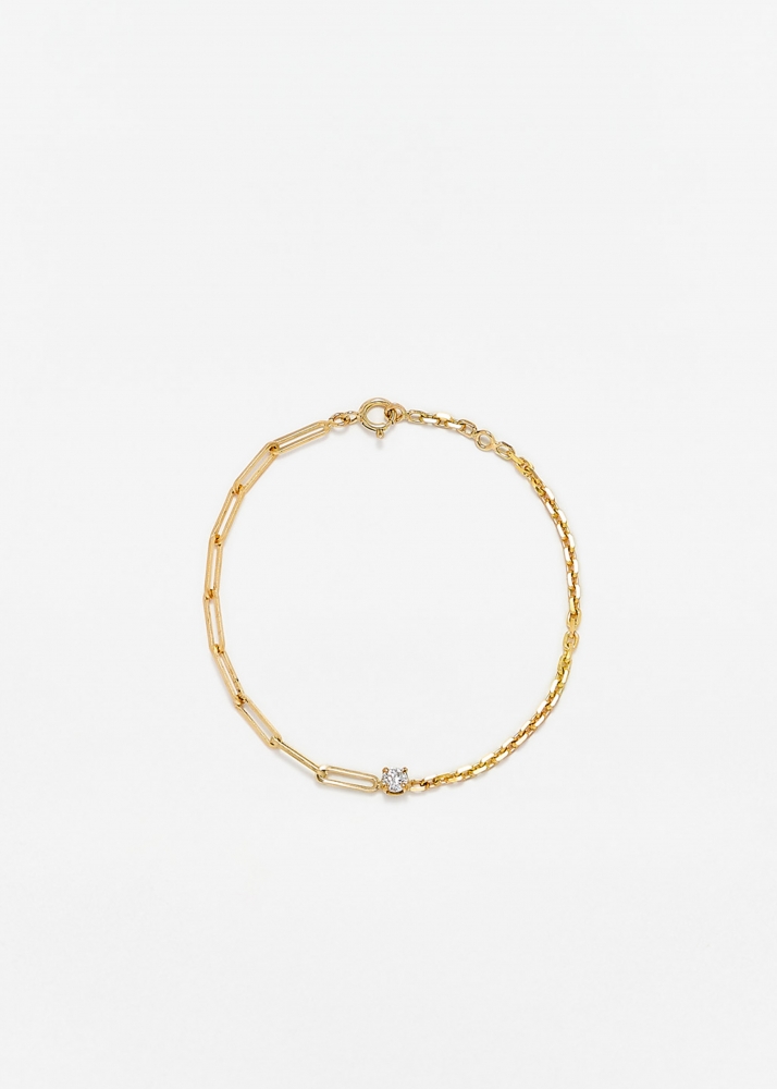 BRACELET SOLITAIRE DIAMANT ROND GM OR JAUNE