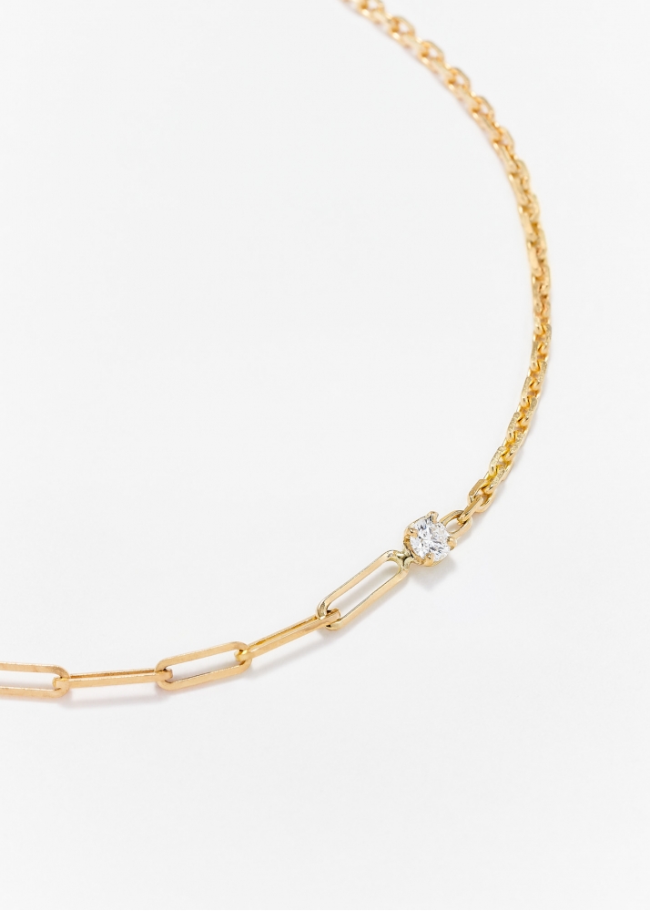 BRACELET SOLITAIRE DIAMANT ROND GM OR JAUNE