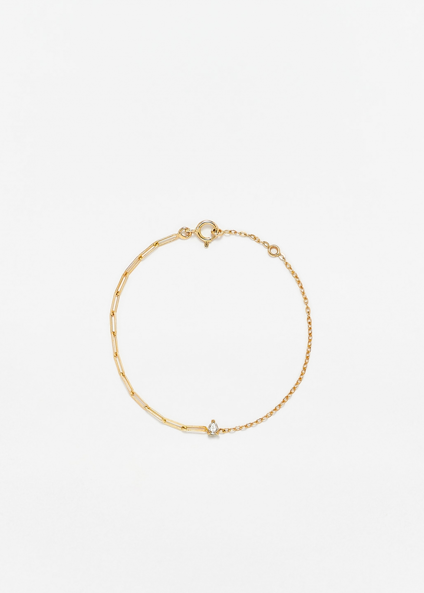 BRACELET SOLITAIRE DIAMANT POIRE PM OR JAUNE
