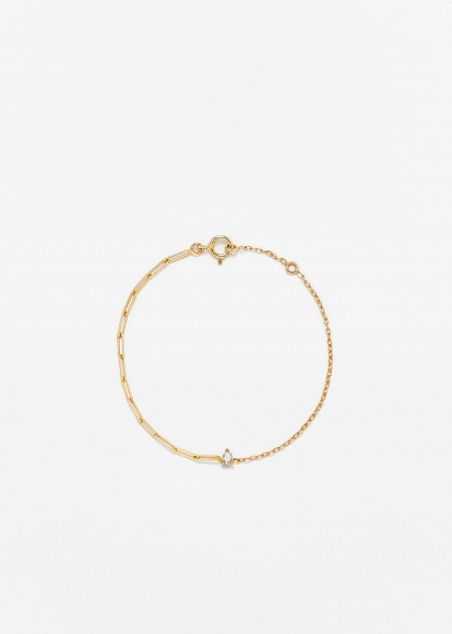 BRACELET SOLITAIRE DIAMANT POIRE PM OR JAUNE