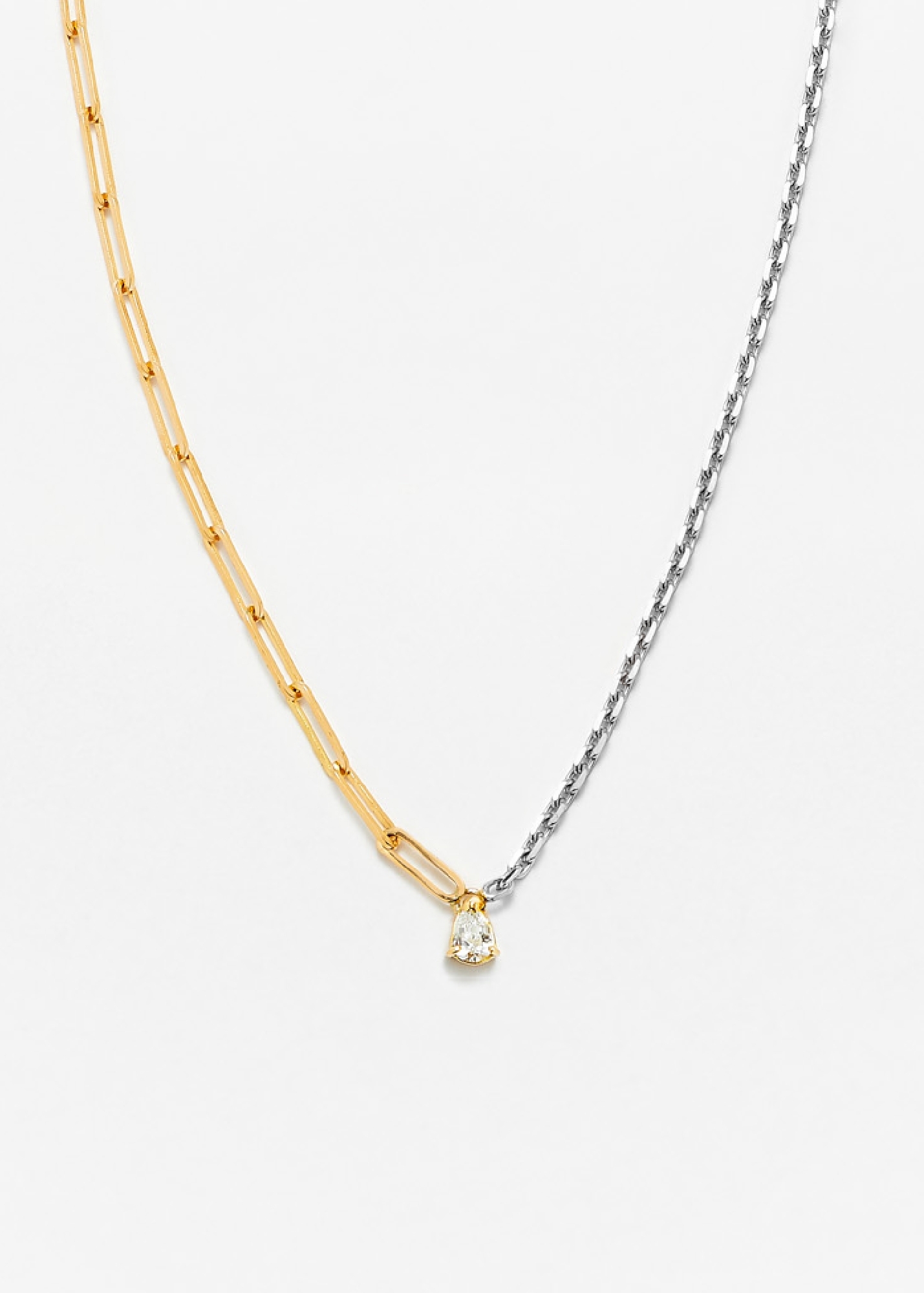 COLLIER SOLITAIRE DIAMANT POIRE GM 2 ORS